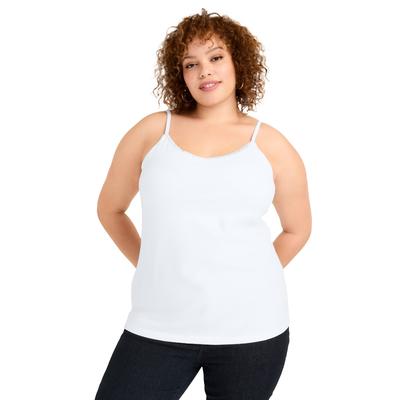 Plus Size Women's Lace-Trim Bra Cami. by Comfortview in White (Size 26/28)