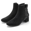 Stiefelette LASCANA, Damen, Gr. 39, schwarz (schwarz, glitzer), Textil, unifarben, Glitzer, elegant, Schuhe, mit raffiniertem Detail und Blockabsatz, kurzer Stiefel VEGAN