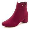 Stiefelette LASCANA, Damen, Gr. 40, rot (bordeaux), Obermaterial: 100% Textilmaterial. Futter: 100% Textilmaterial. Decksohle: 100% Textilmaterial. Laufsohle: 100% Synthetik, unifarben, klassisch, Schuhe, mit bequemen Blockabsatz, Ankle Boots,...