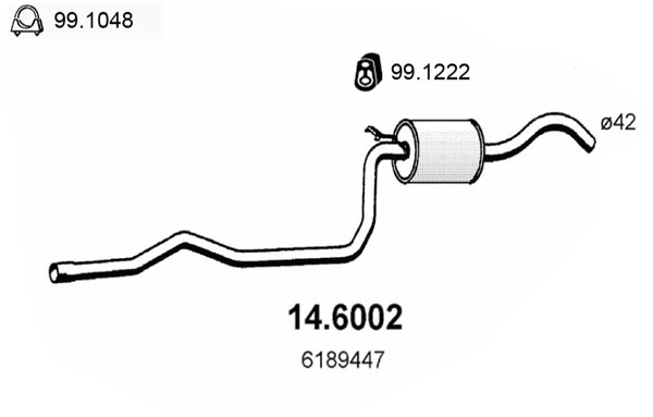 ASSO Mittelschalldämpfer 146002 für Ford Image