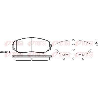REMSA Bremsbelagsatz, Scheibenbremse vorne rechts links mit Feder für SUZUKI 55200-65J10 5520067D11 5520065J11000 1225.02 Image
