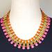 J. Crew Jewelry | J Crew Pink & Orange Acrylic Faceted Bib Choker Prong Detail 1.25" Width | Color: Orange/Pink | Size: Os