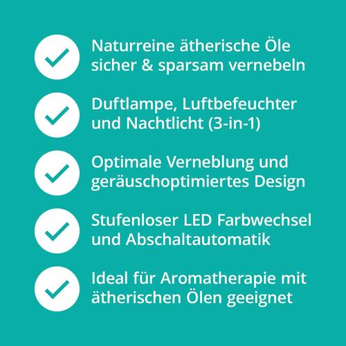 Aroma Diffuser f.ätherische Öle 150 ml LED weiß 1 St