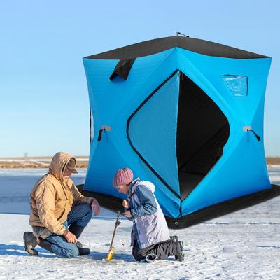 Portable 2 Person Ice Shanty with Cotton Padded Walls - 6.5" x 6.5" x 5.6"