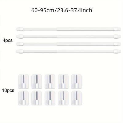 TEMU 14pcs Includes 4pcs Extendable 10pcs , Rod For Bathroom Supply Image