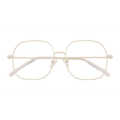 Unisex s square White Metal Prescription eyeglasses - Eyebuydirect s Movement
