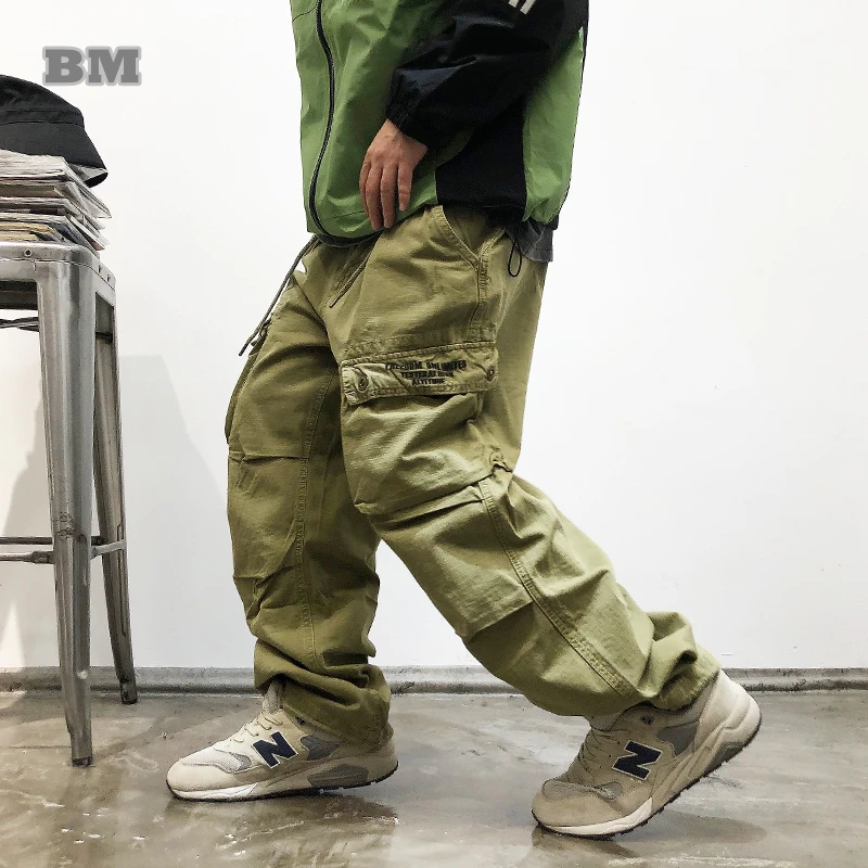 Amerikanische Streetwear Cargo hosen Männer Kleidung japanische hochwertige Harajuku Freizeit hose Vintage taktische gerade Hosen männlich