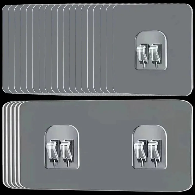 5–50 Stück wasserdichter, stark klebender Haken-Regal-Aufkleber für Badezimmer, Küche, Wandregal, Küche, klebende Wandschraube, Haken-Aufbewahrung