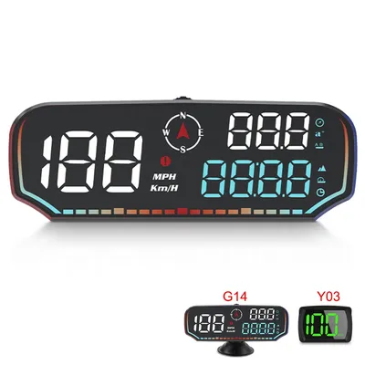 Auto HUD G14 GPS Head Up Display Kompass Digitaluhr Datum Höhe KM/H MPH Meter Alarmanzeige An Bord Computer Y03 Tachometer Image
