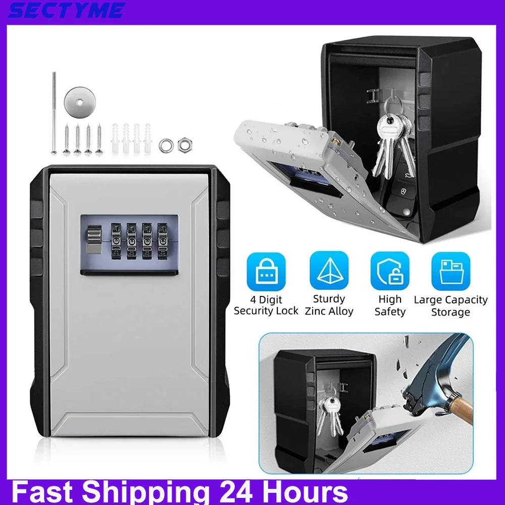 4-stelliges Passwort Schlüssel box Home Outdoor wasserdicht Wand schloss Metall material langlebige Aufbewahrung sbox Anti-Diebstahl-Schlüssel Safe