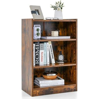 Costway - Bücherregal, Standregal mit 3 Fächern, Regal mit verstellbaren Regalen, für Wohnzimmer, Image