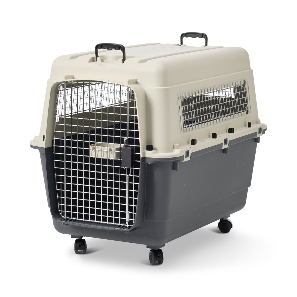 Cage de transport sur roulettes Feria pour chien - taille 5 (M), anthracite / beige