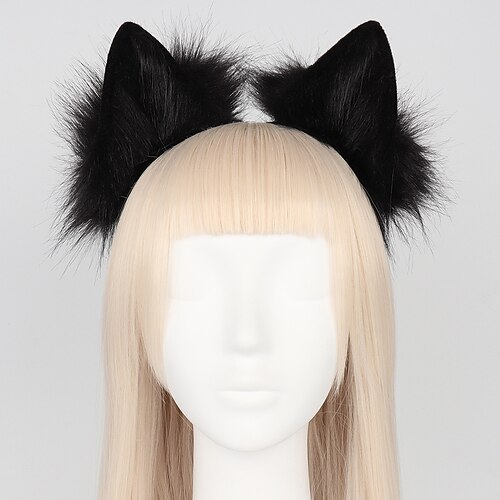 flauschiges Fuchsohren Stirnband handgemachtes Cos-Kostüm mit realistischen Merkmalen Cosplay Kawaii Requisiten Karneval Kopf Accessoires Image