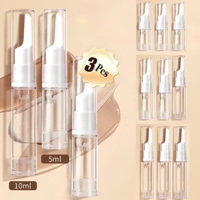 5/10/15ml Clear Foundation Dispenser Bottle Portable Travel Essence Sample Container Airless Vacuum