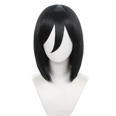 Attack On Titan Mikasa·Ackerman Cosplay Wig Women Costume Black Straight Hairs Wig for Anime Game