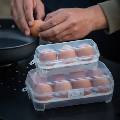 Outdoor Shockproof Egg Box Storage Box, Portable Camping Shatterproof Egg Tray, Home Plastic