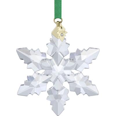 Weihnachtsfigur SWAROVSKI "Deko Sammelfigur Annual Edition Ornament 2024 Schneeflocke, 5661079", grün (kristallweiß, grü