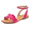 Sandale LASCANA "Sommerschuh", Damen, Gr. 43, pink, Obermaterial: 100% Ziegenleder. Futter: 100% Schweinsleder. Decksohle: 100% Rindsleder. Laufsohle: 100% Synthetik, unifarben, modisch, Schuhe Riemchensandale, Sandalette, Sommerschuh aus...