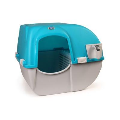 Omega Paw Roll 'n Clean Self Cleaning Cat Litter Box, Sky Blue, Regular