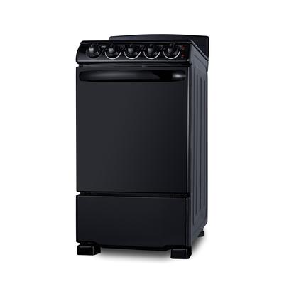 Summit RE2031B 20" Electric Stove w/ 4 Burners - Black, 220V