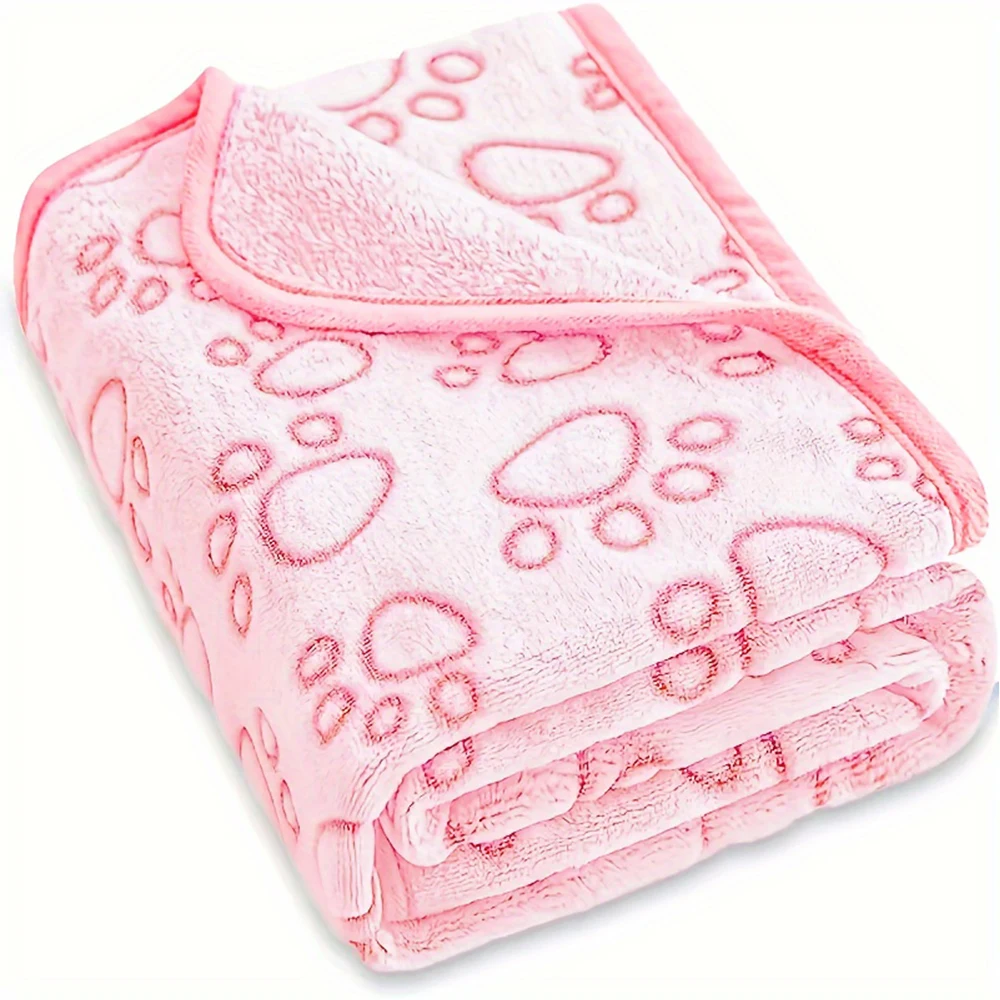 Coperta per animali domestici rosa morbida e soffice di alta qualità Coperta per cani con stampa di zampe carina Tappetino per animali Coperta calda e confortevole per cani gatti