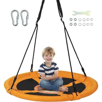 Goplus - Nestschaukel, Ø100cm Kinderschaukel höhenverstellbar bis 100kg, Hängeschaukel mit Image