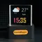 GeekMagic-Horloge numérique holographique en cristal GIFTV, station météo intelligente, décoration