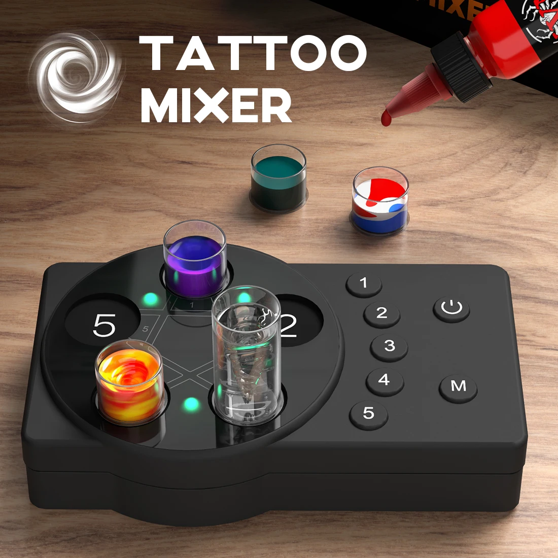 Tattoo Tinte Pigment Rührer elektrische Tinte Mischer Labor Mischen Nagellack Wimpern kleber und Politur Misch labor Vortexer für Röhrchen Image