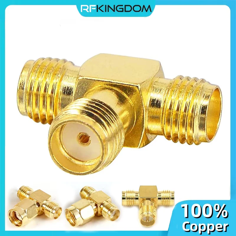 3-Wege-T-Form SMA-Splitter-Stecker SMA-Buchse auf Dual 2x SMA-Buchse RF-Koaxial-Adapter für WIFI-Antenne FPV Image