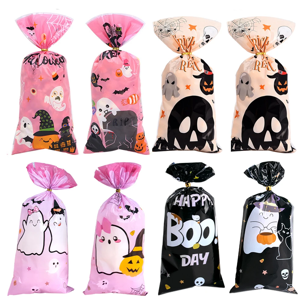 50 stücke Cartoon Geist Kürbis Happy Halloween Süßigkeiten Geschenk Taschen kinder Süßes Oder Saures Taschen Party Dekoration Bevorzugung Geschenk Verpackung Tasche Image