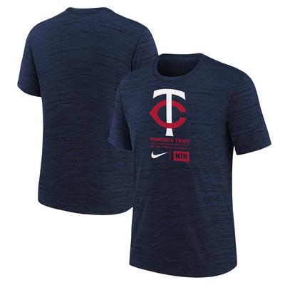 Minnesota Twins großes Logo Velocity T-Shirt – Marineblau – Jugendliche Image