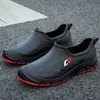 Neue Männer Outdoor Angeln Schuhe Punk Knöchel Gummi Stiefel Wasserdicht Mode Schwarz Starke Blockieren Wasser Schuhe Küche Schuhe