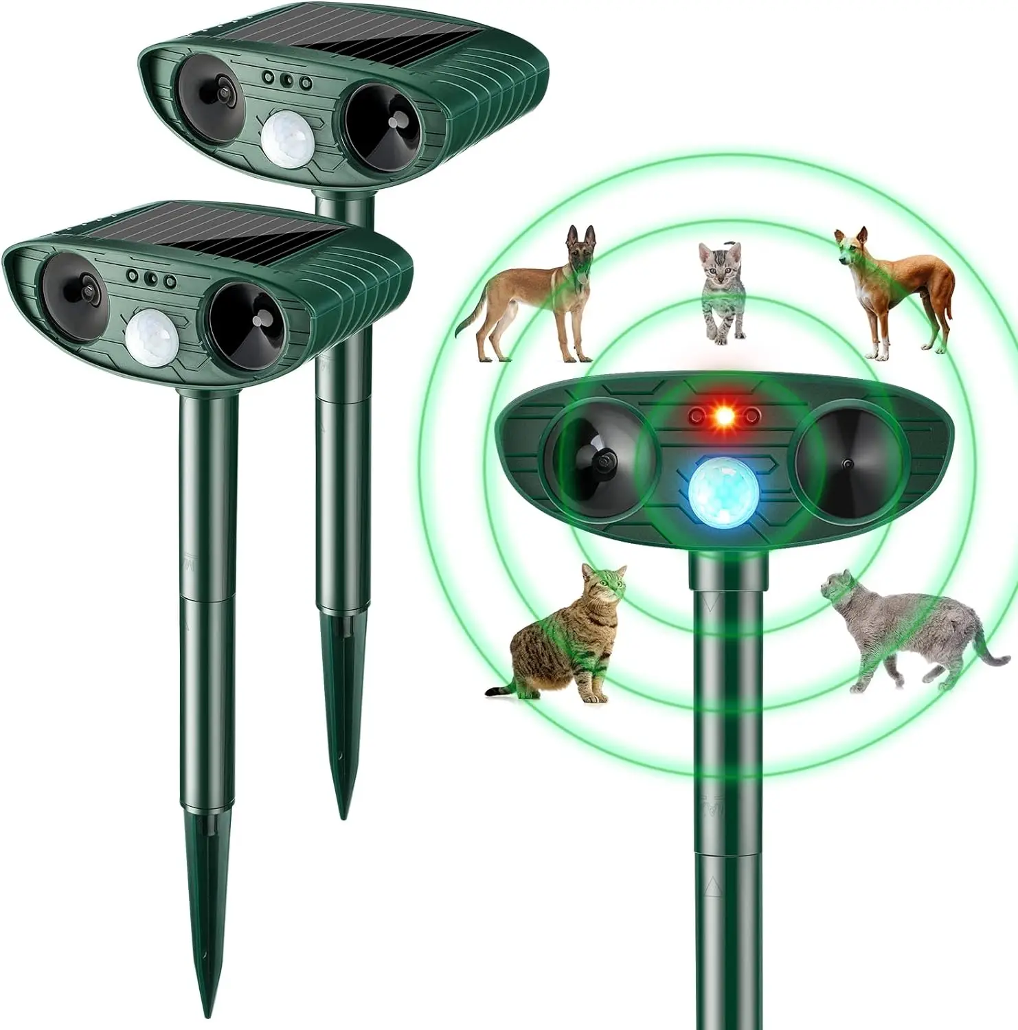 1pc Ultraschall Tier Abweisend Katze Hund Abweisend Solar Powered Wiederaufladbare Garten Wasserdichte Tier Abschreckung Für Bauernhof Hof Image