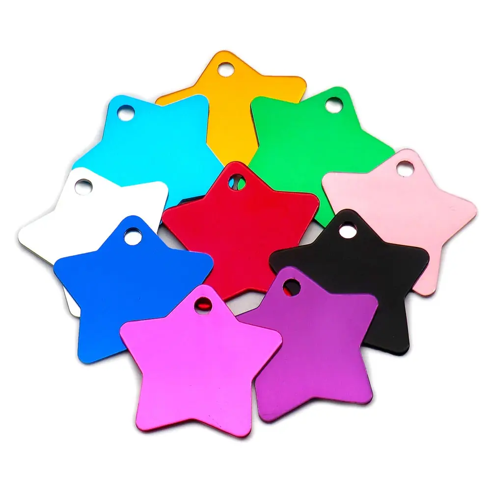 Großhandel 100 Stück Aluminium Blanko-Anhänger Kleine Stern-Namensschilder Charms Anhänger DIY für Halsketten Armbänder Schmuckherstellung Zubehör Image