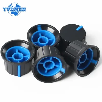 5PCS 24x15mm Potentiometer Knopf Kappe Blaue Blume-achse Lautstärkeregler für Encoder Diy Kit Image