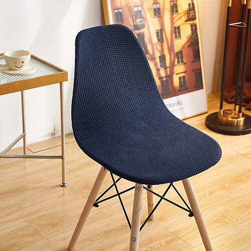 Stuhlhussen für Esszimmerstühle aus Spandex ohne Armlehnen, geschwungene Stühle, waschbar, Sitzbezug, Stretch-Hocker-Schonbezüge, Küchen- und Wohndekor Image