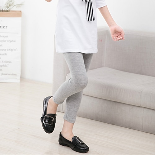 kinderkleidung Mädchen Gamaschen Feste Farbe Sport Outdoor Baumwolle 7-13 Jahre Sommer Hellblau Schwarz Weiß Image