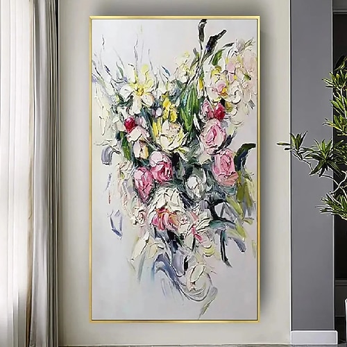 handgemaltes abstraktes 3D-Blumenölgemälde handgemachtes 3D-abstraktes Blütenbaum-Ölgemälde blühender bunter Baum auf Leinwand handgefertigtes Pflanzenblumenkunstwerk-Gemälde Landschaftsgemälde Image