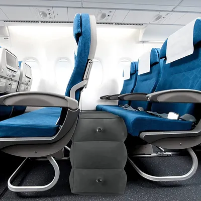 Airplane Foot Rest Travel Foot Rest Pillow Inflatable Travel Foot Rest for Airplanes Adjustable