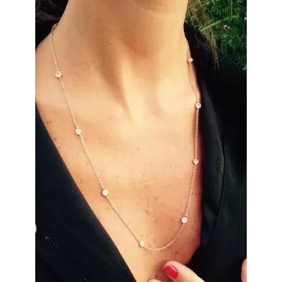 45cm 85cm 102cm long choker sweater chain OL LADY modern jewelry AAA 3mm bezel cz 925 sterling