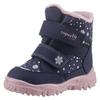 Winterboots SUPERFIT "HUSKY1 WMS: mittel", Kinder, Gr. 27, blau (dunkelblau, rosa schneeflocken), Textil, casual, Schuhe, Snowboots mit wasserdichtem GORE TEX, Größenschablone zum Download