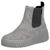 Chelseaboots RIEKER, Damen, Gr. 39, grau, Lederimitat, sportlich, Schuhe, Schlupfboots, Keilstiefelette mit Anziehlasche