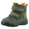 Winterboots SUPERFIT "HUSKY1 WMS: mittel", Kinder, Gr. 23, grün (khaki, orange), Textil, casual, Schuhe, Snowboots mit wasserdichtem GORE TEX, Größenschablone zum Download