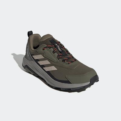 Wanderschuh ADIDAS TERREX "TERREX ANYLANDER", Gr. 46, grün (olive strata, wonder beige, core schwarz), Textil, sportlich