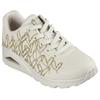 Sneaker SKECHERS "UNO-GOLDEN HEART", Damen, Gr. 39, beige (natur, goldfarben), Lederimitat, kontrastfarbene Details, modisch, Schuhe Sneaker, Freizeitschuh, Schnürschuh mit goldfarbenen Mylar-Stickereien