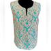 J. Crew Tops | J.Crew Gold And Turquoise Brocade Sleeveless Top Size 6. | Color: Blue/Gold | Size: 6