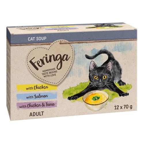 12x70g Mixed Pack Cat Soups Feringa Wet Cat Food