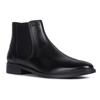 Chelseaboots GEOX "U GLADWIN", Herren, Gr. 46, schwarz, Leder, Textil, elegant, Schuhe Businessschuh Chelseaboots Stiefelette, Stiefelette mit Gummizug und Blockabsatz