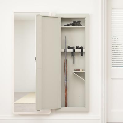 Roomfitters Wall Gun Safe: Quick-Access Rifle Safe with Removable Shelf and Digital Keypad (White)