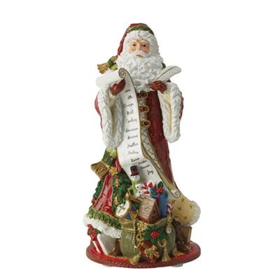 Fitz and Floyd Yuletide Holiday Santa Musical Figurine, 10.75 Inch